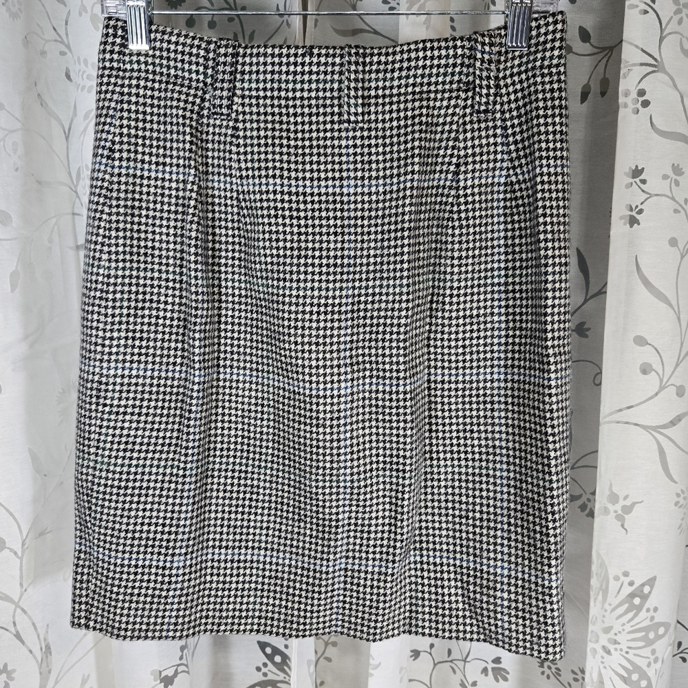 Vintage Breeches Wool Alpaca Houndstooth Wrap Skirt Size 10 Classic Preppy Skirt - Picture 5 of 8
